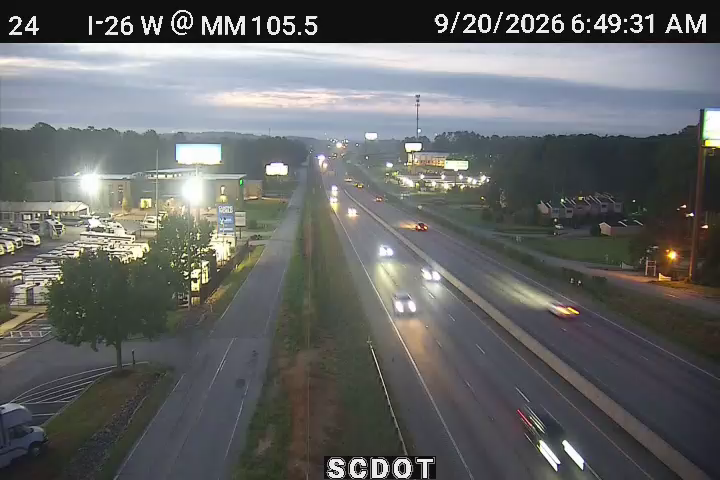 Traffic Cam Landmark: I-26 W @ MM 105.5