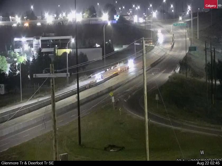 Traffic Cam Burns Industrial: Glenmore Trail - Deerfoot Trail SE