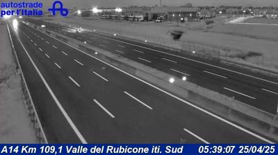 Preview delle webcam di Gatteo: A14 Km 109,1 Valle del Rubicone iti. Sud