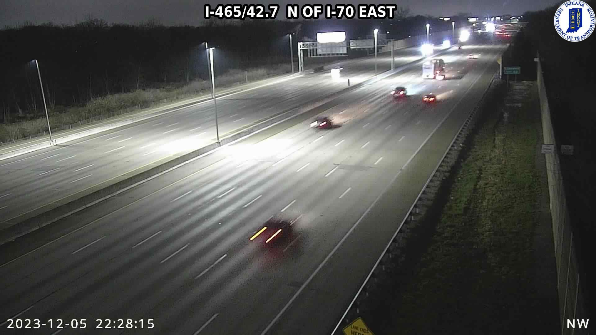 Traffic Cam Indianapolis: I-465: I-465/42.7 N OF I-70 EAST: I-465/42.7 N OF I-70 EAST