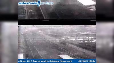 Preview delle webcam di Savignano sul Rubicone: A14 km. 111,3 Area di servizio Rubicone itinere nord