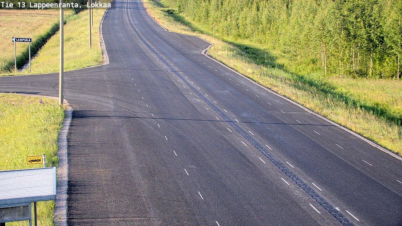 Traffic Cam Lappeenranta: Tie 13 Lokkaan suora - Rajalle