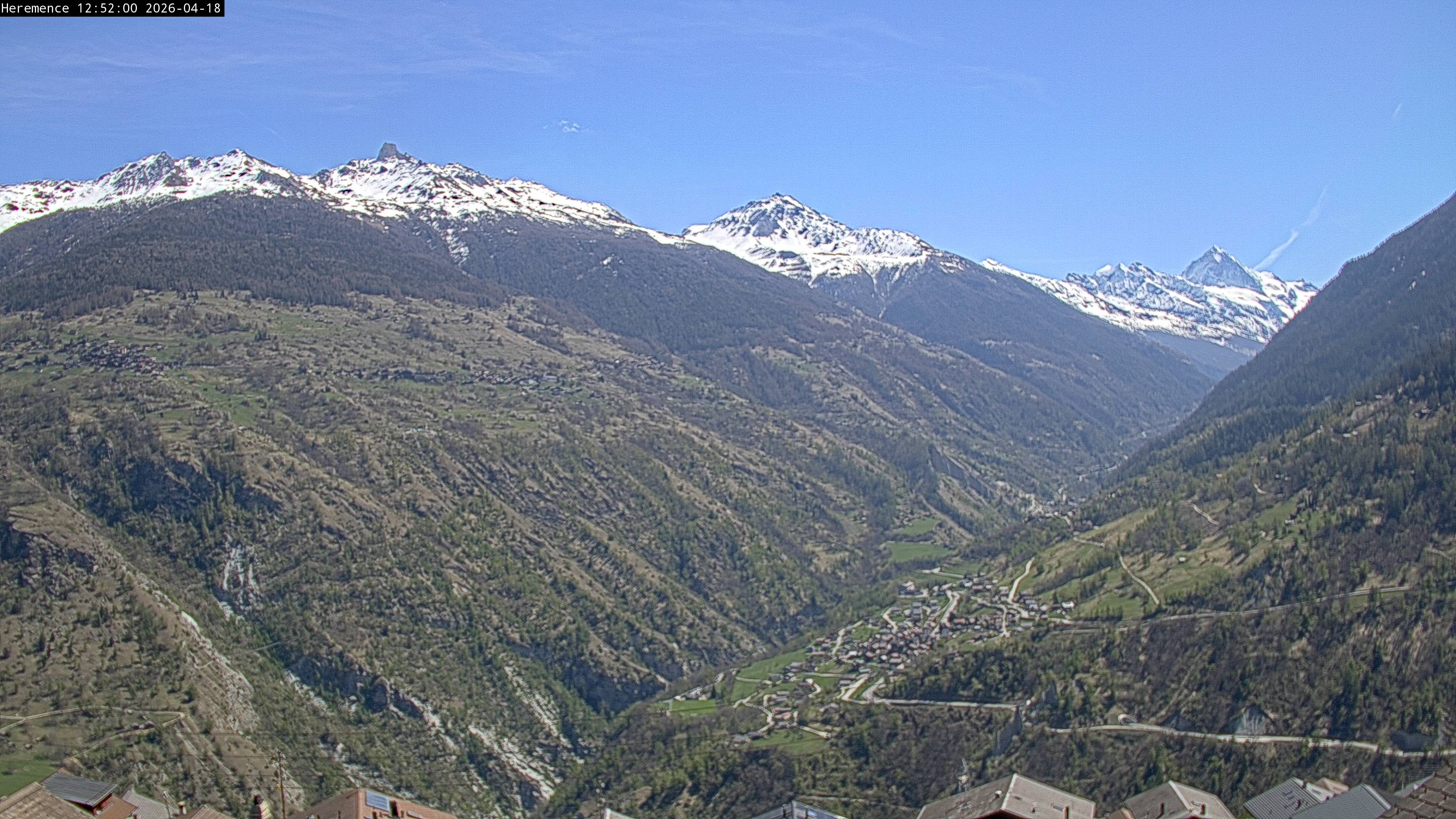 Hérémence: Euseigne, Pyramides d'Euseigne - Euseigne, Village - Saint-Martin - Val d’Hérens - Dent Blanche