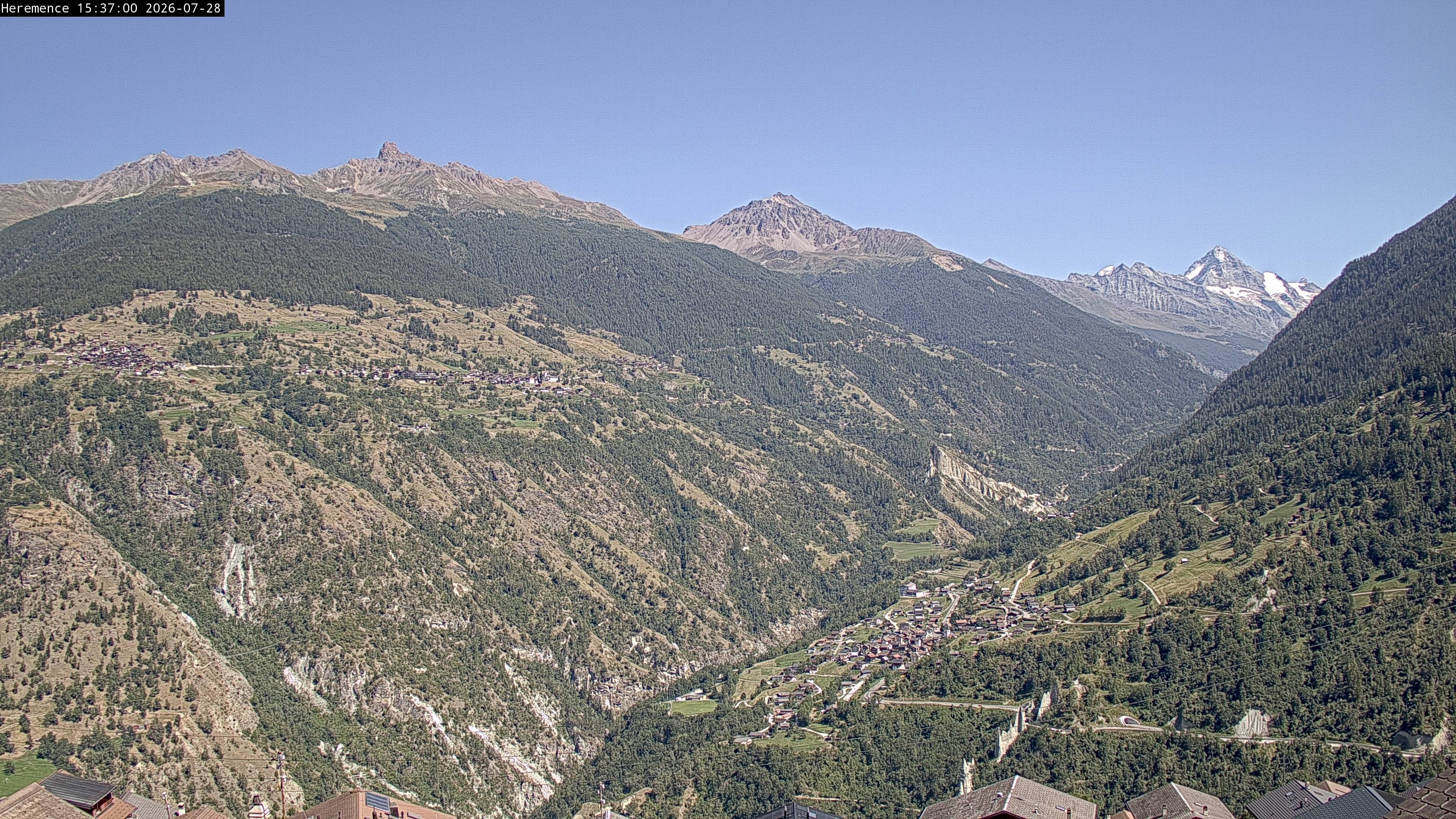 Hérémence: Euseigne, Pyramides d'Euseigne - Euseigne, Village - Saint-Martin - Val d’Hérens - Dent Blanche