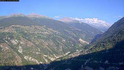 Hérémence: Euseigne, Pyramides d'Euseigne - Euseigne, Village - Saint-Martin - Val d’Hérens - Dent Blanche