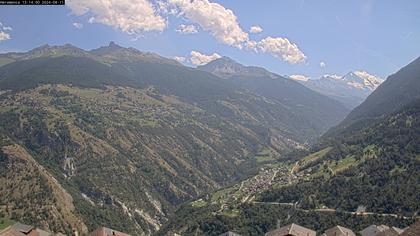 Hérémence: Euseigne, Pyramides d'Euseigne - Euseigne, Village - Saint-Martin - Val d’Hérens - Dent Blanche