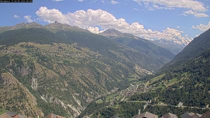 Hérémence: Euseigne, Pyramides d'Euseigne - Euseigne, Village - Saint-Martin - Val d’Hérens - Dent Blanche