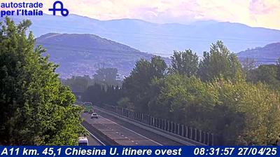 Preview delle webcam di Ponte Buggianese: A11 km. 45,1 Chiesina U. itinere ovest