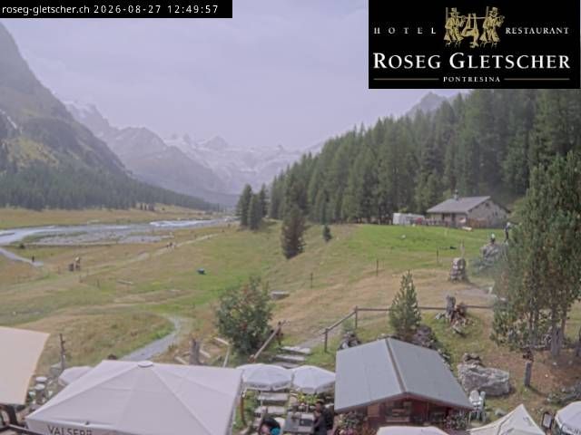 Traffic Cam Sankt Moritz › South: Hotel Restaurant Roseg Gletscher