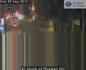 Traffic Cam North Cheam: A1 South of Muswell Hill