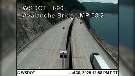 Traffic Cam Hyak: I-90 at MP 58.2: Avalanche Bridge