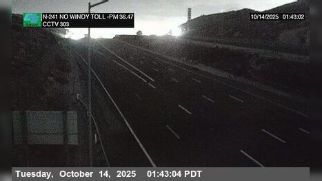 Traffic Cam Anaheim › North: SR-241 : 600 Meters North of Windy Ridge Toll Plaza