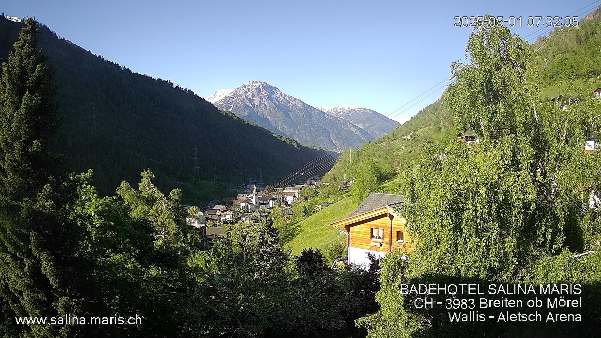 Mörel-Filet: Wellnesskurort Breiten (bei Riederalp) Aletsch Arena VS, Blick Richtung Brig + Glishorn