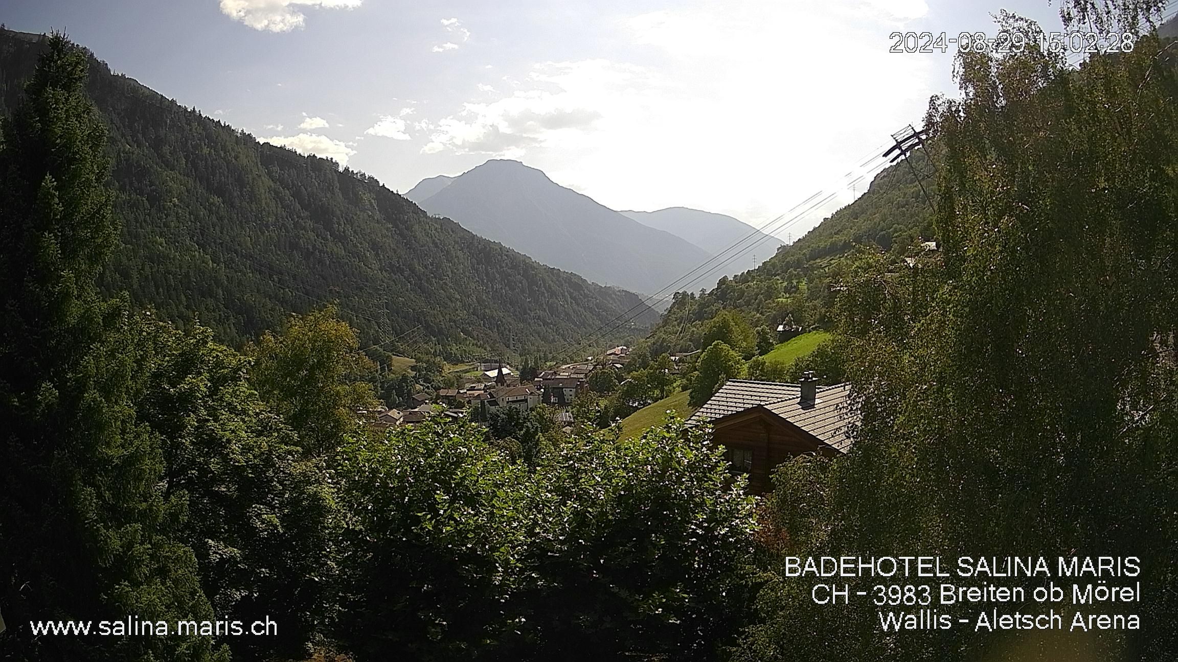 Mörel-Filet: Wellnesskurort Breiten (bei Riederalp) Aletsch Arena VS, Blick Richtung Brig + Glishorn