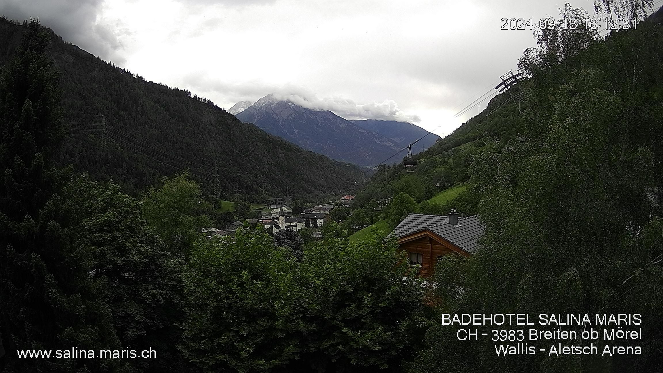 Mörel-Filet: Wellnesskurort Breiten (bei Riederalp) Aletsch Arena VS, Blick Richtung Brig + Glishorn