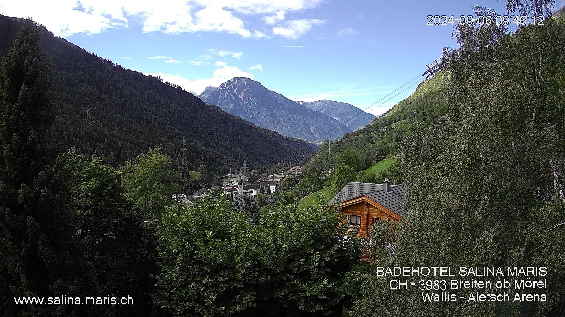 Mörel-Filet: Wellnesskurort Breiten (bei Riederalp) Aletsch Arena VS, Blick Richtung Brig + Glishorn