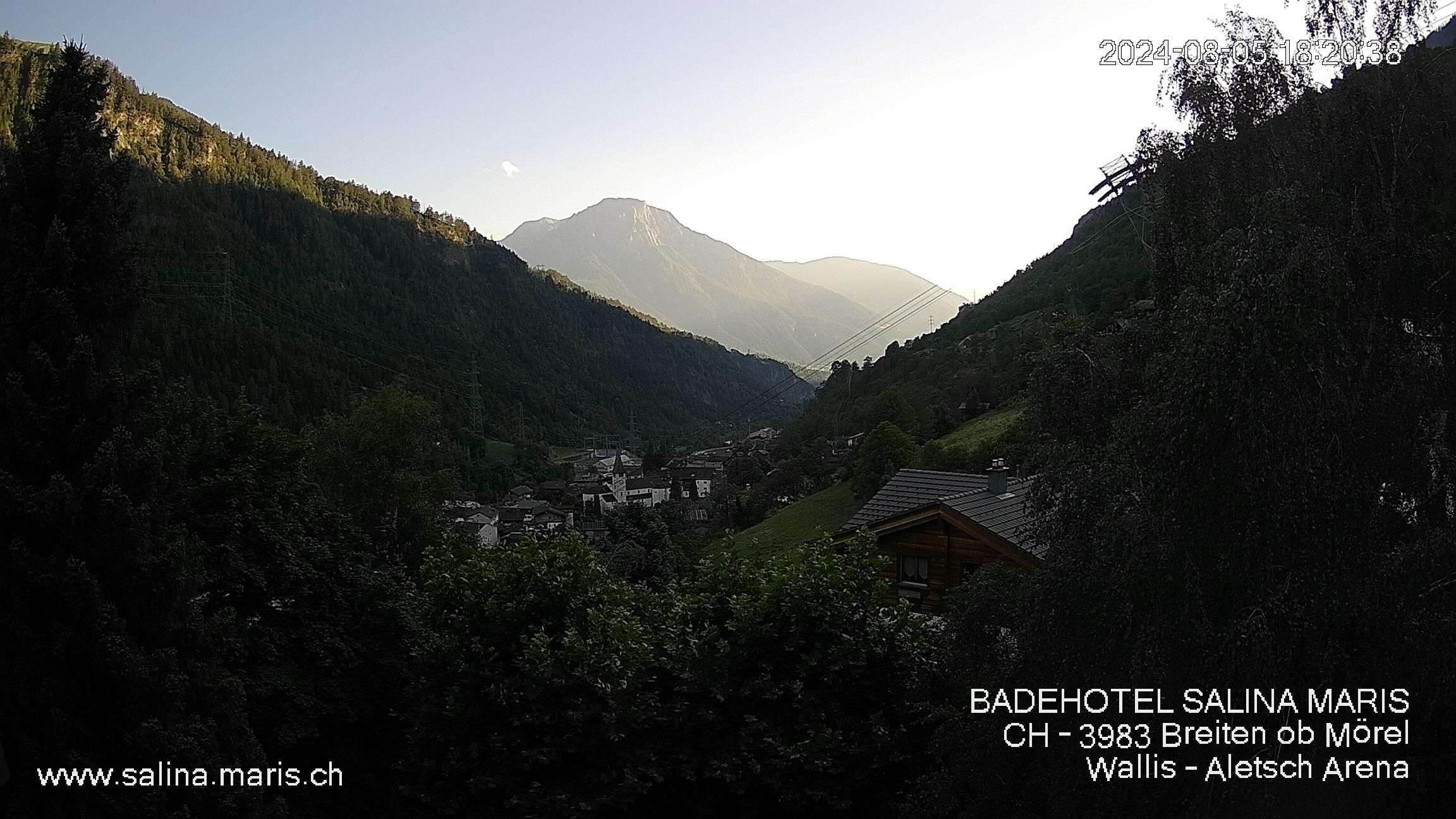 Mörel-Filet: Wellnesskurort Breiten (bei Riederalp) Aletsch Arena VS, Blick Richtung Brig + Glishorn