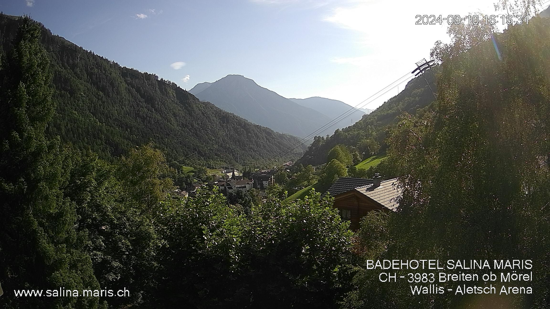 Mörel-Filet: Wellnesskurort Breiten (bei Riederalp) Aletsch Arena VS, Blick Richtung Brig + Glishorn