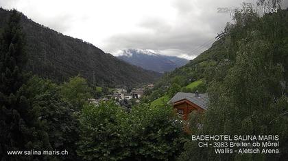 Mörel-Filet: Wellnesskurort Breiten (bei Riederalp) Aletsch Arena VS, Blick Richtung Brig + Glishorn