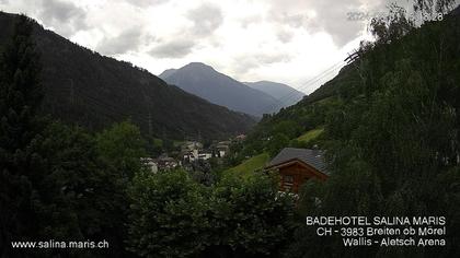 Mörel-Filet: Wellnesskurort Breiten (bei Riederalp) Aletsch Arena VS, Blick Richtung Brig + Glishorn