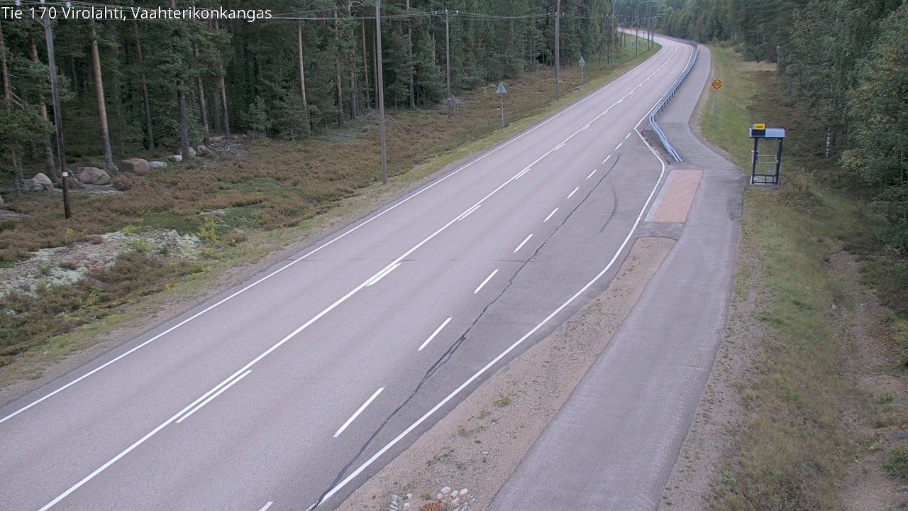 Traffic Cam Virolahti: Tie 170 - Vaahterikonkangas - Itään
