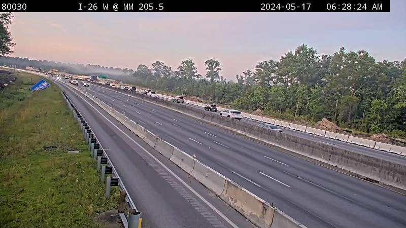 Traffic Cam Columbia: I-126 WB Exit Ramp (Bypass Lane for I-20 Exits)