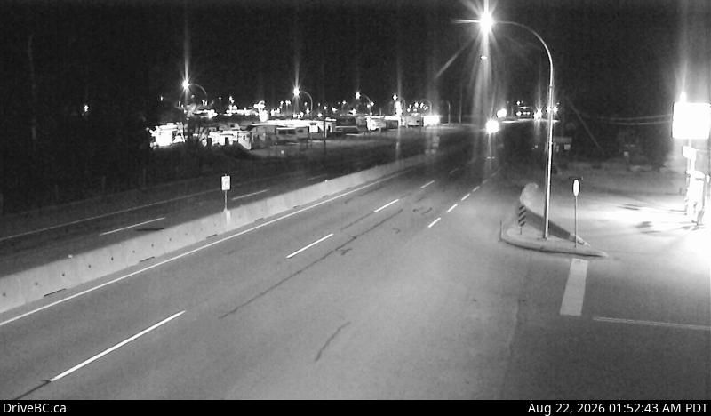 Traffic Cam Area A › South: Hwy 1, at Vowels Rd next to Nanaimo Airport, looking south