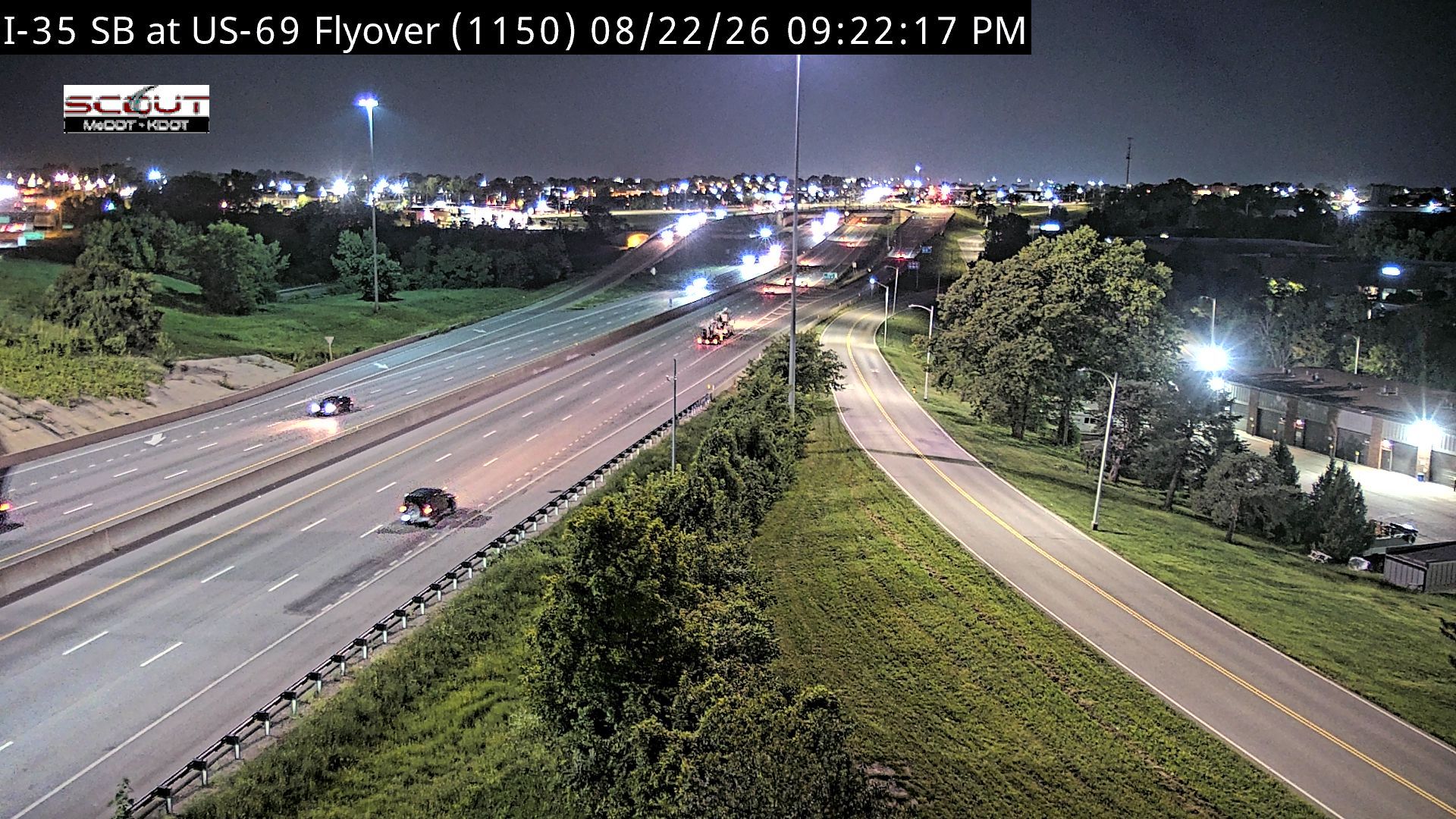 Traffic Cam Lenexa: I-35 SB @ US 69 Flyover