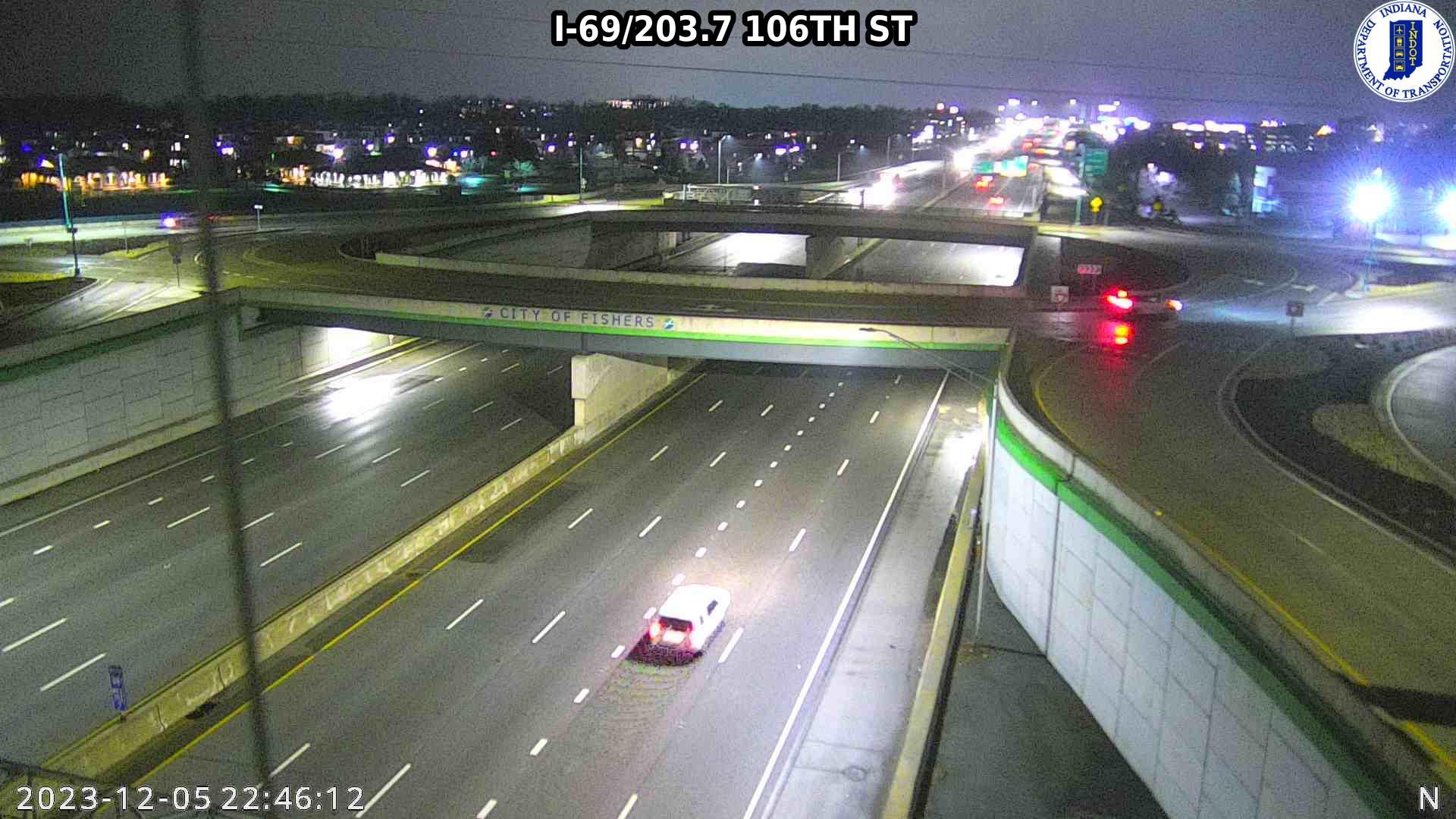 Traffic Cam Fishers: I-69: I-69/203.7 106TH ST: I-69/203.7 106TH ST