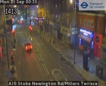 Traffic Cam North Cheam: A10 Stoke Newington Rd/Millers Terrace