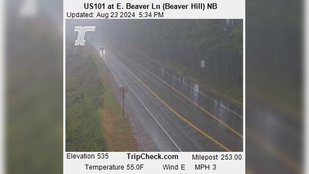 Traffic Cam Bandon: US 101 at E. Beaver Ln (Beaver Hill) NB