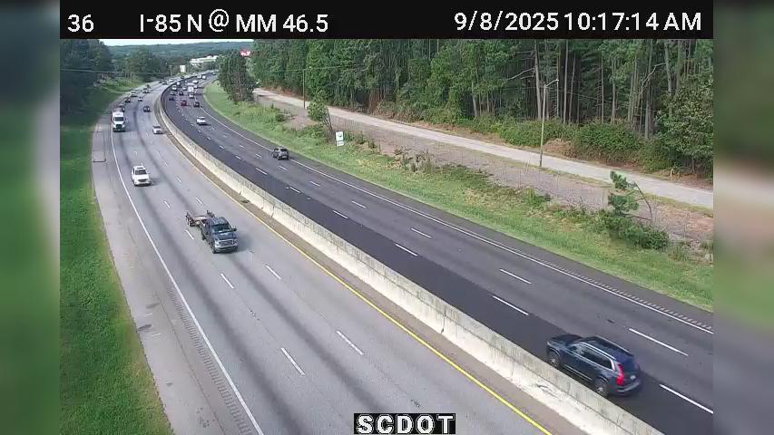 Traffic Cam Greenville: I-85 N @ MM 47.3