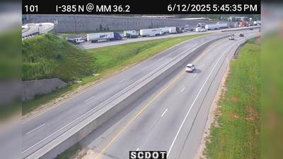 Greenville Traffic: I-385 N Off-Ramp View