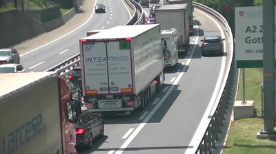 Gotthardtunnel Traffic in Göschenen