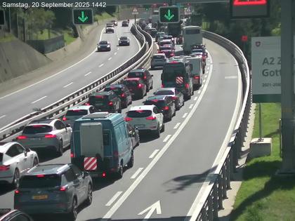Wassen: A2/E35, Gotthardtunnel, Göschenen in Richtung Süd