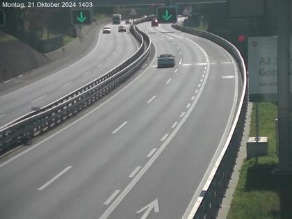 Wassen: A2/E35, Gotthardtunnel, Göschenen in Richtung Süd