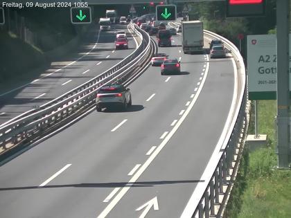 Wassen: A2/E35, Gotthardtunnel, Göschenen in Richtung Süd