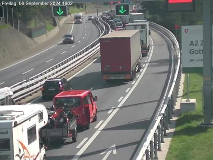 Wassen: A2/E35, Gotthardtunnel, Göschenen in Richtung Süd