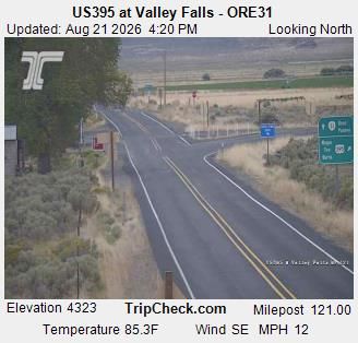 Traffic Cam Valley Falls: US 395 at - ORE31