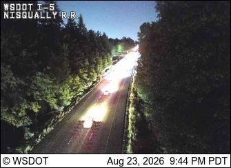 Traffic Cam Lacey: I-5 at MP 115.7: Nisqually Rail Road