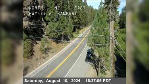 Traffic Cam Tahoe City › South: Hwy 89 at Rampart