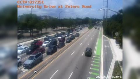 Traffic Cam Plantation: University Drive at Peters Road