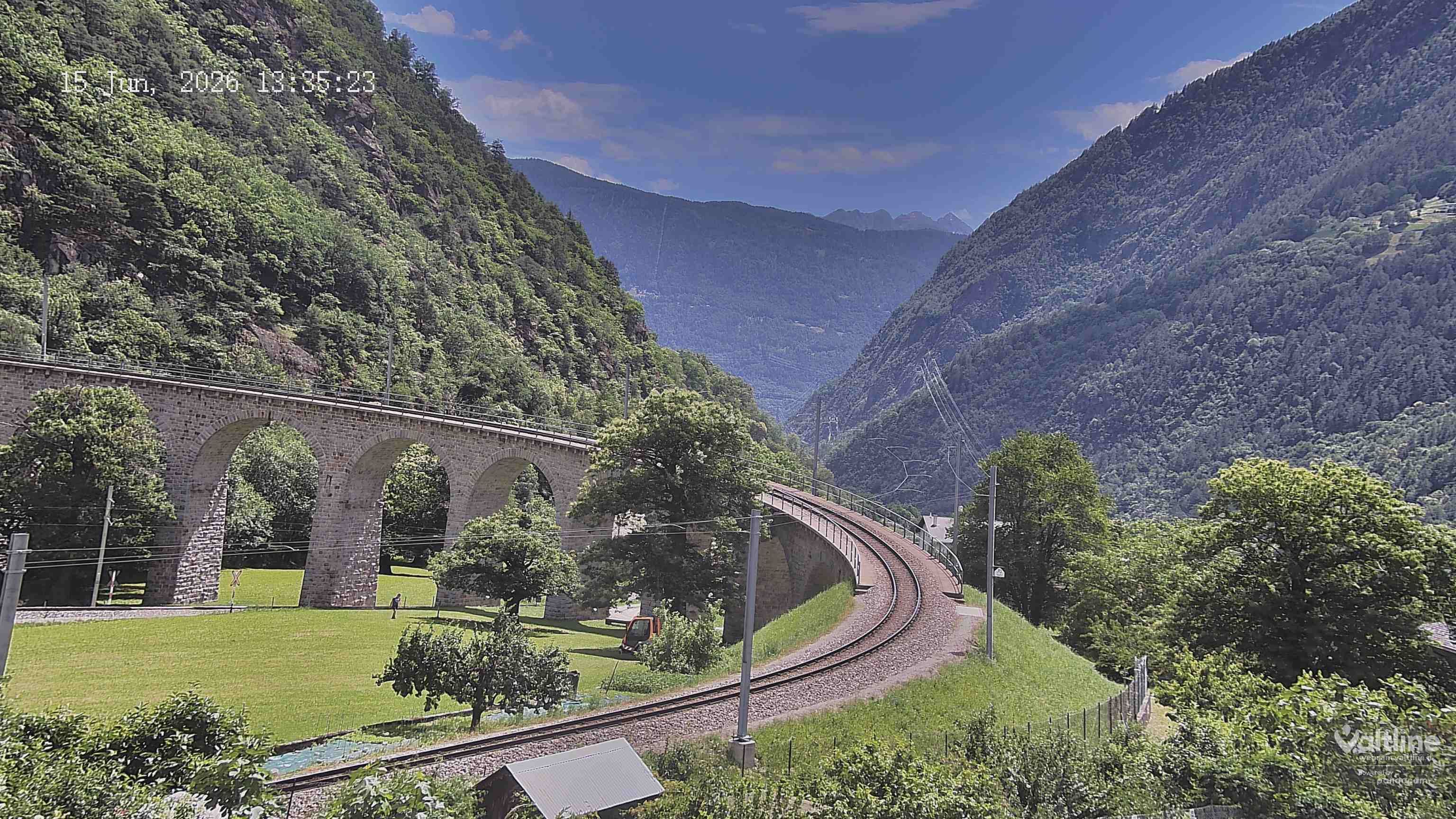 Brusio: Li Canvi: Webcam Trenino Rosso - Bernina Express in Valposchiavo