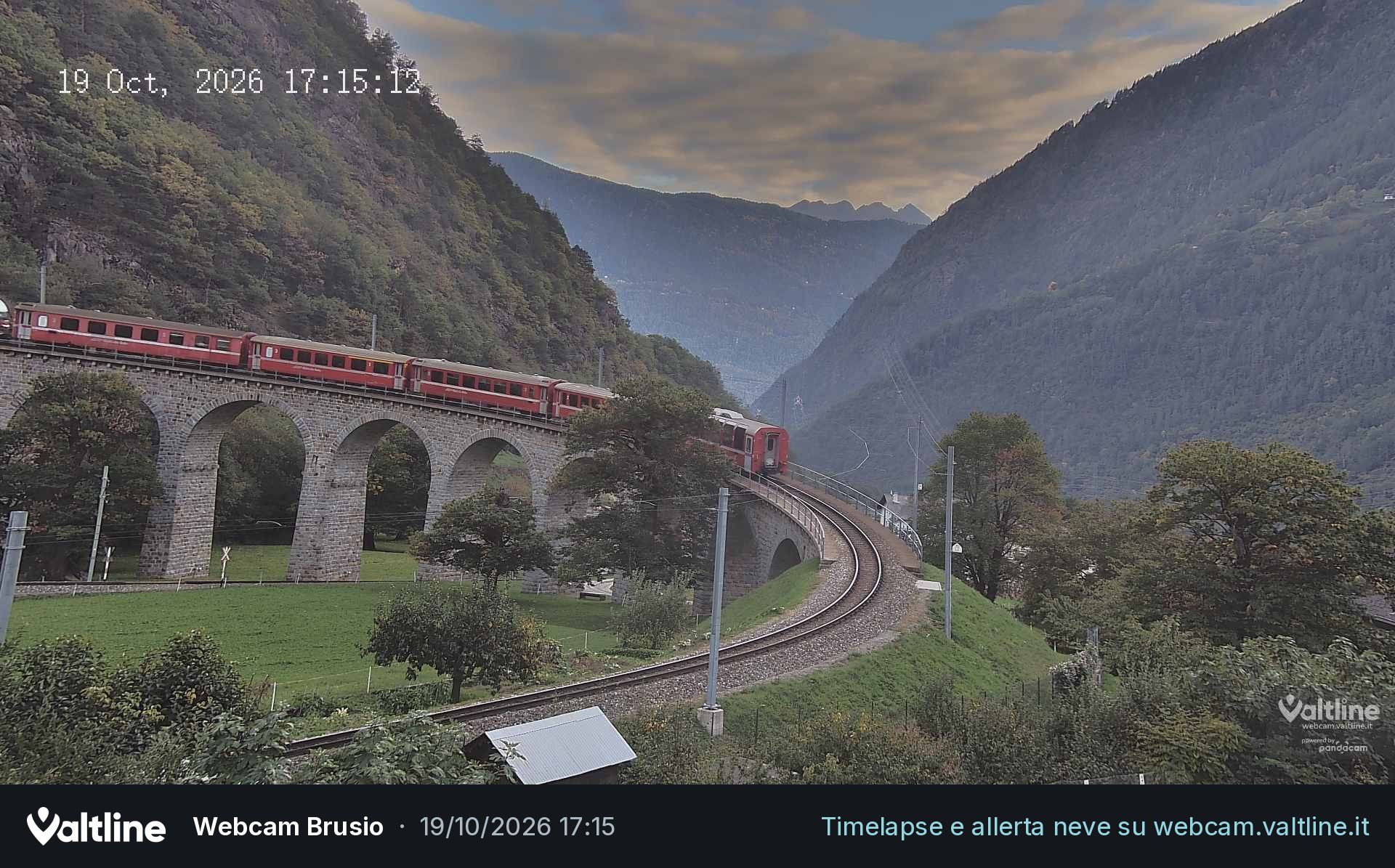 Brusio: Li Canvi: Webcam Trenino Rosso - Bernina Express in Valposchiavo
