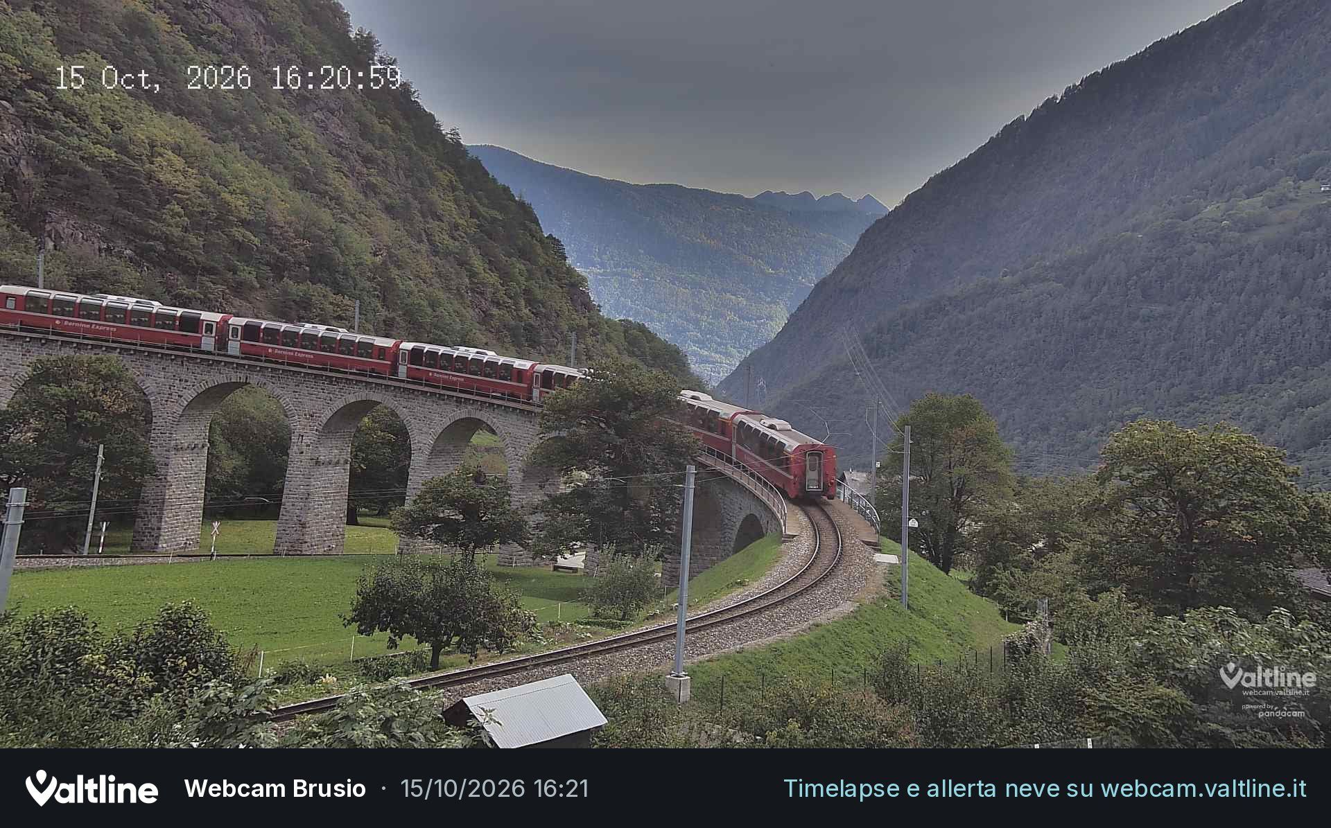 Brusio: Li Canvi: Webcam Trenino Rosso - Bernina Express in Valposchiavo