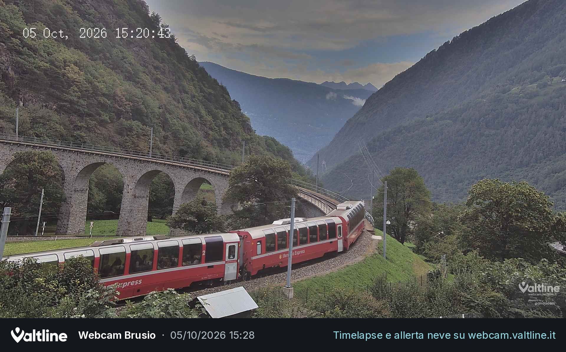 Brusio: Li Canvi: Webcam Trenino Rosso - Bernina Express in Valposchiavo