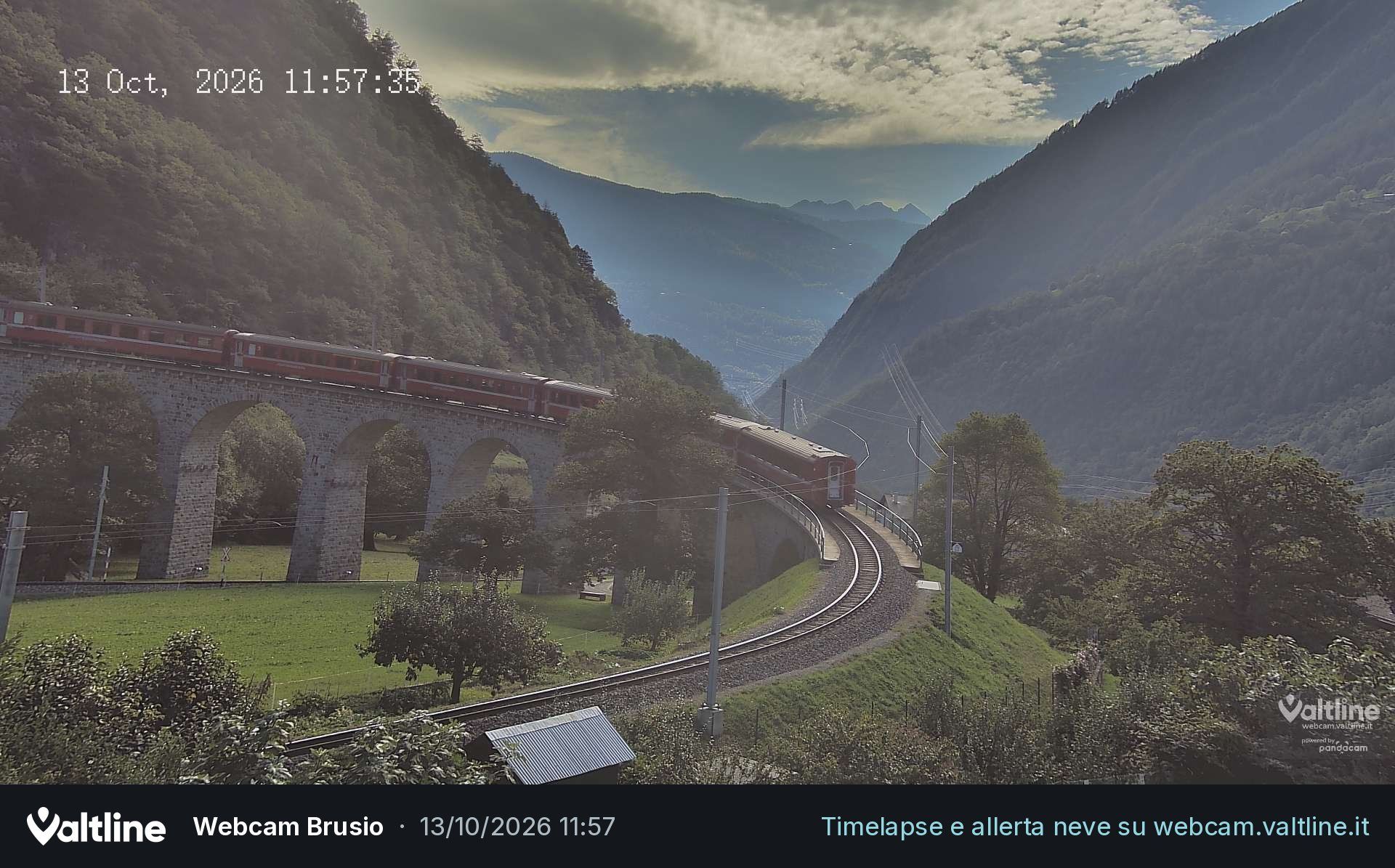 Brusio: Li Canvi: Webcam Trenino Rosso - Bernina Express in Valposchiavo