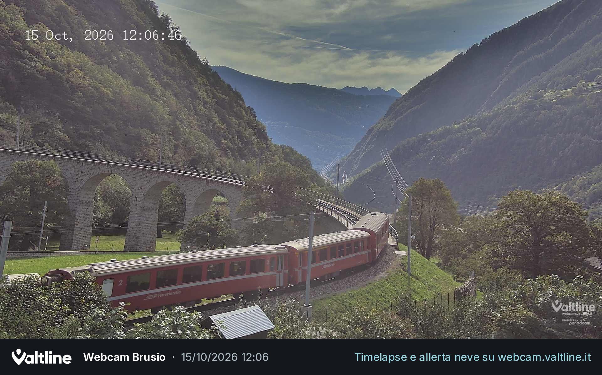 Brusio: Li Canvi: Webcam Trenino Rosso - Bernina Express in Valposchiavo