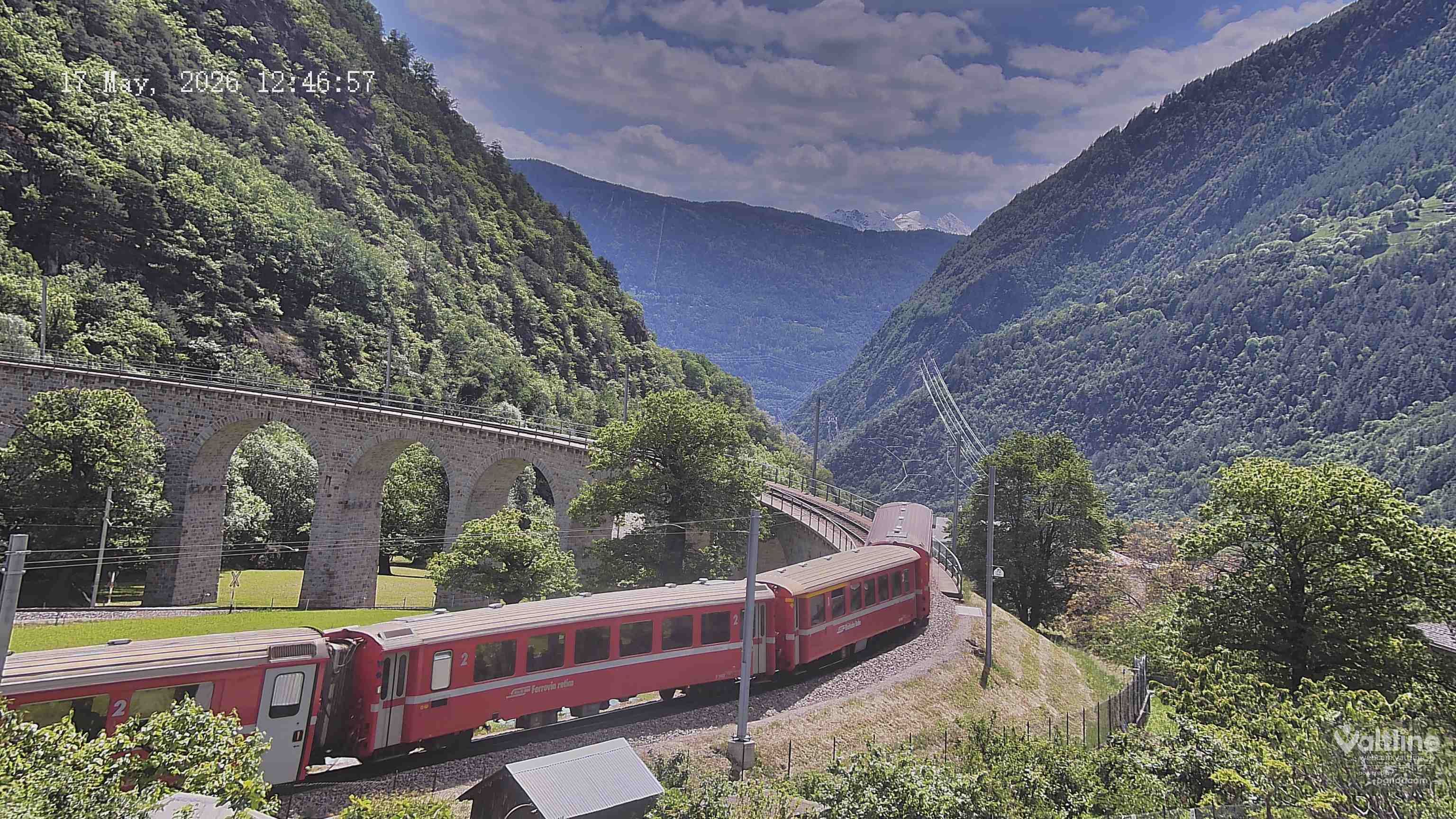 Brusio: Li Canvi: Webcam Trenino Rosso - Bernina Express in Valposchiavo