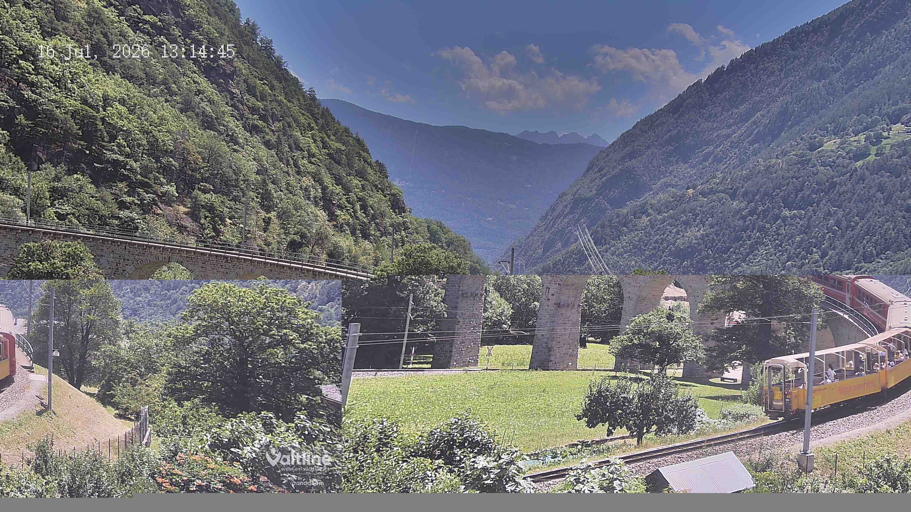 Brusio: Li Canvi: Webcam Trenino Rosso - Bernina Express in Valposchiavo
